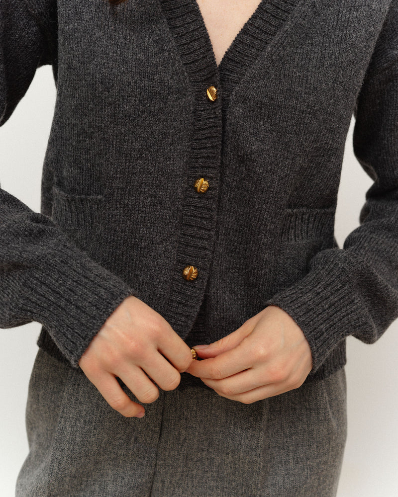 Wool cardigan - Grey Melange