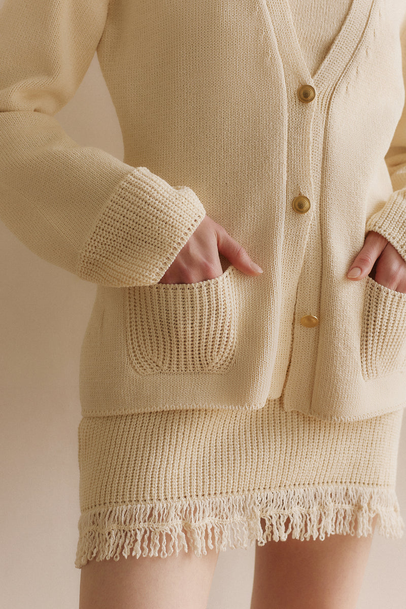 Cotton cardigan milky