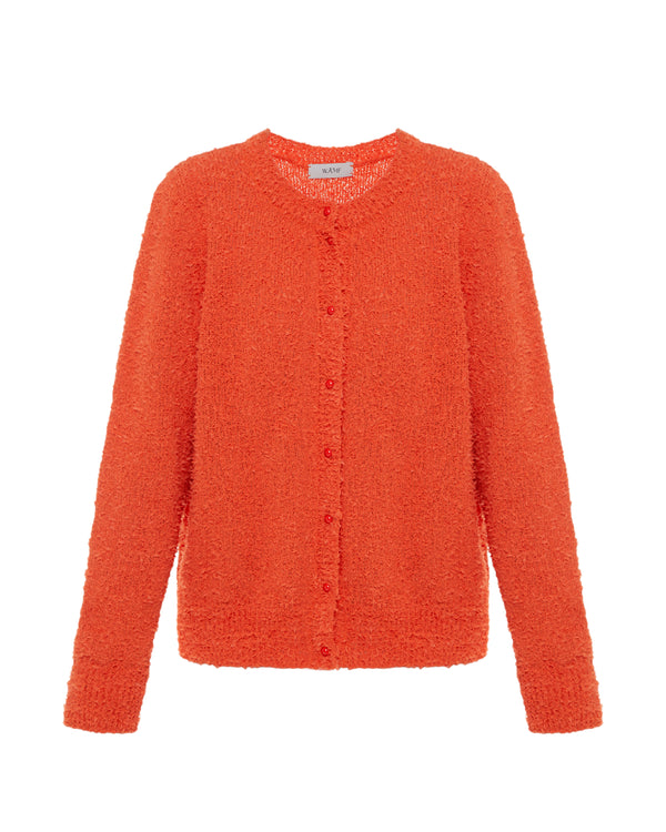 Cotton cardigan - Orange Red