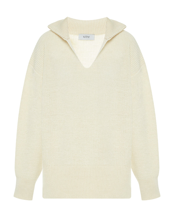 Wool sweater milky