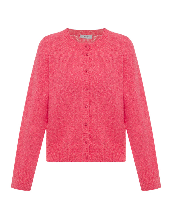 Cotton cardigan - Cherry Pink