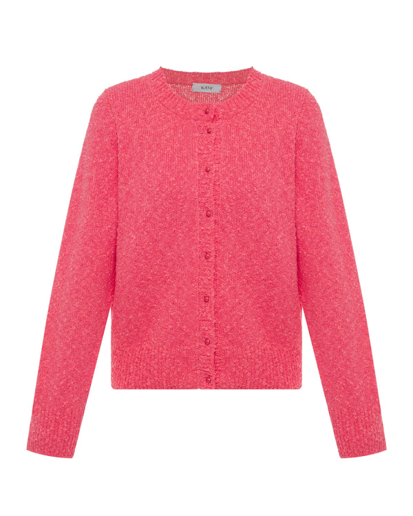 Cotton cardigan - Cherry Pink