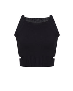 Cotton crop-top black