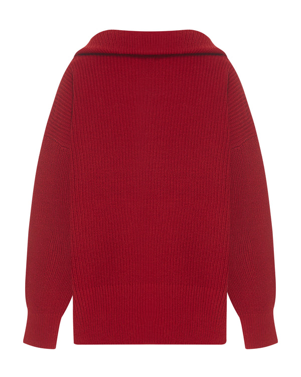 Wool sweater red