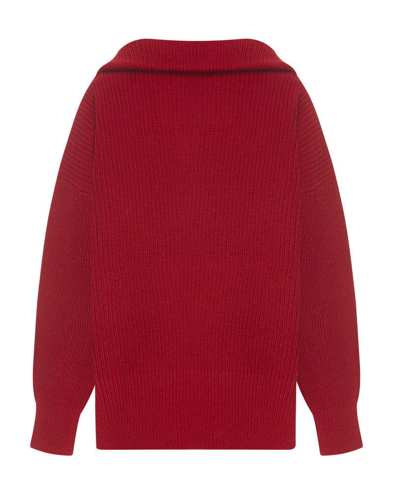 Wool sweater red