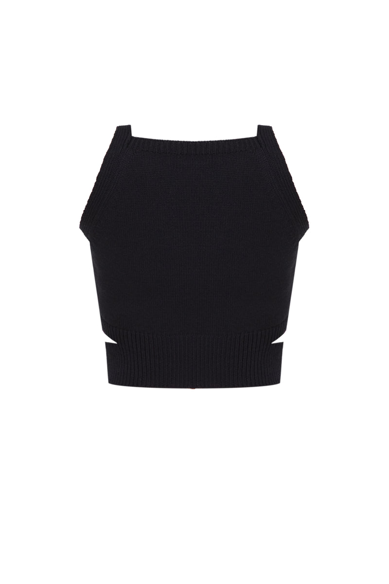 Cotton crop-top black