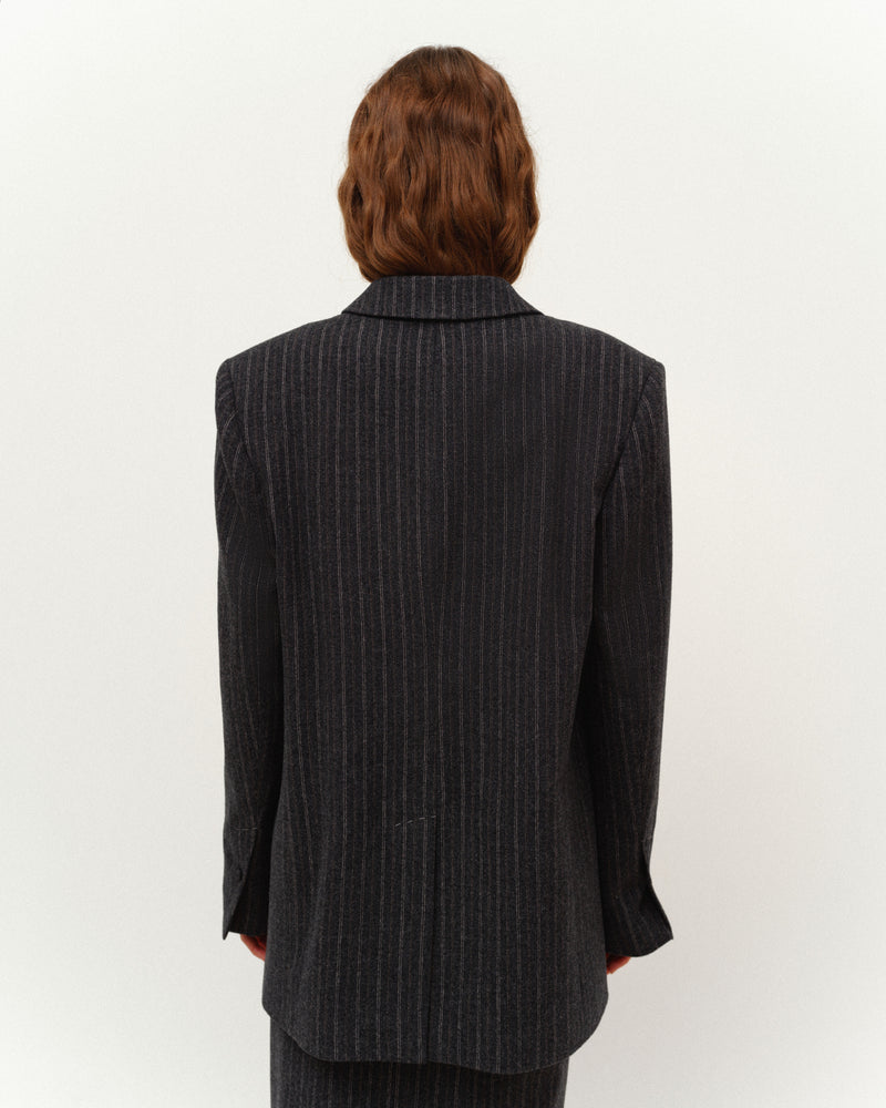 Jacket - Grey Pinstripe