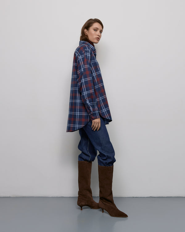 Plaid shirt - Blue-burgundy