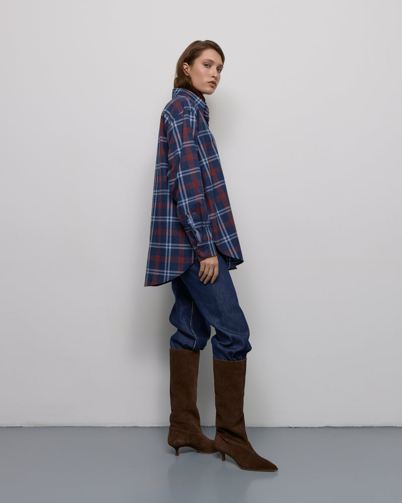 Plaid shirt - Blue-burgundy