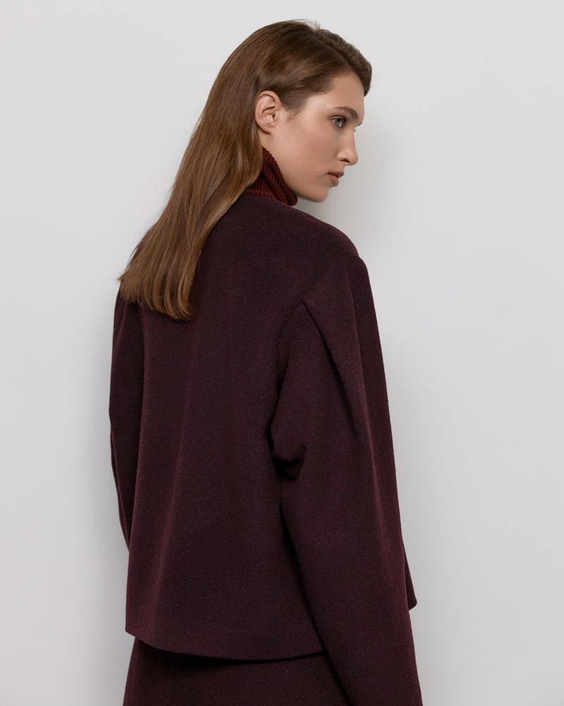 Wool short coat - Burgundy
