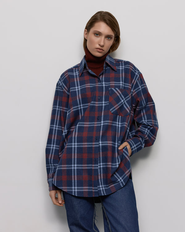 Plaid shirt - Blue-burgundy