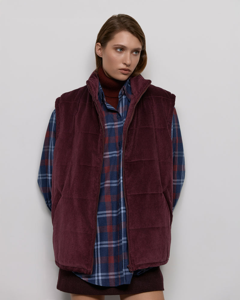 Quilted vest - Burgundy