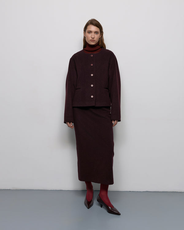 Wool maxi skirt - Burgundy