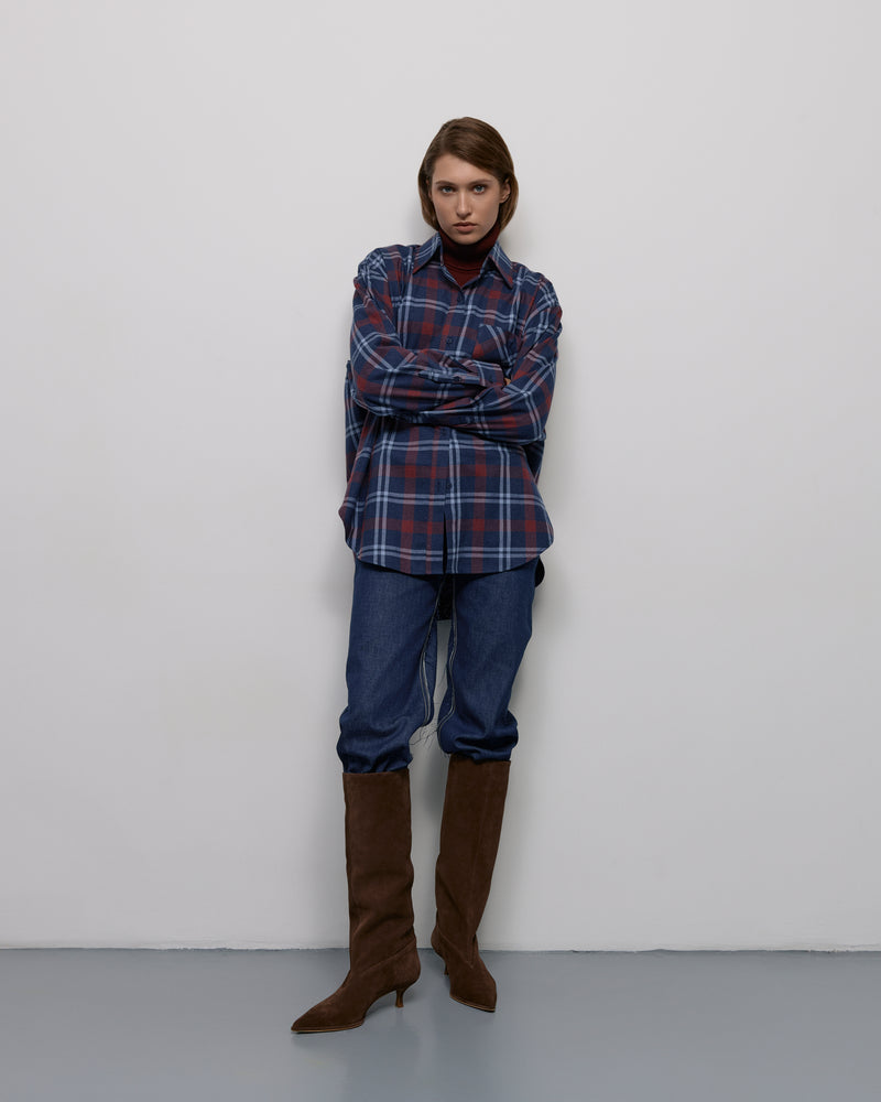 Plaid shirt - Blue-burgundy