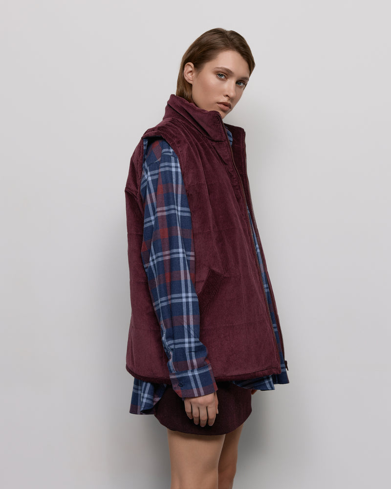 Quilted vest - Burgundy
