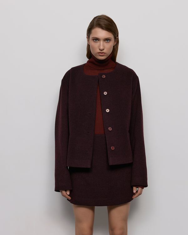 Wool mini skirt - Burgundy
