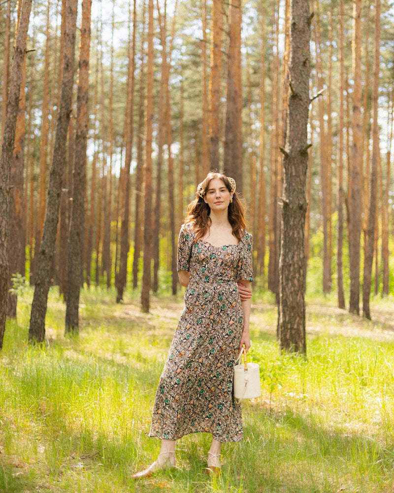 Floral dress green