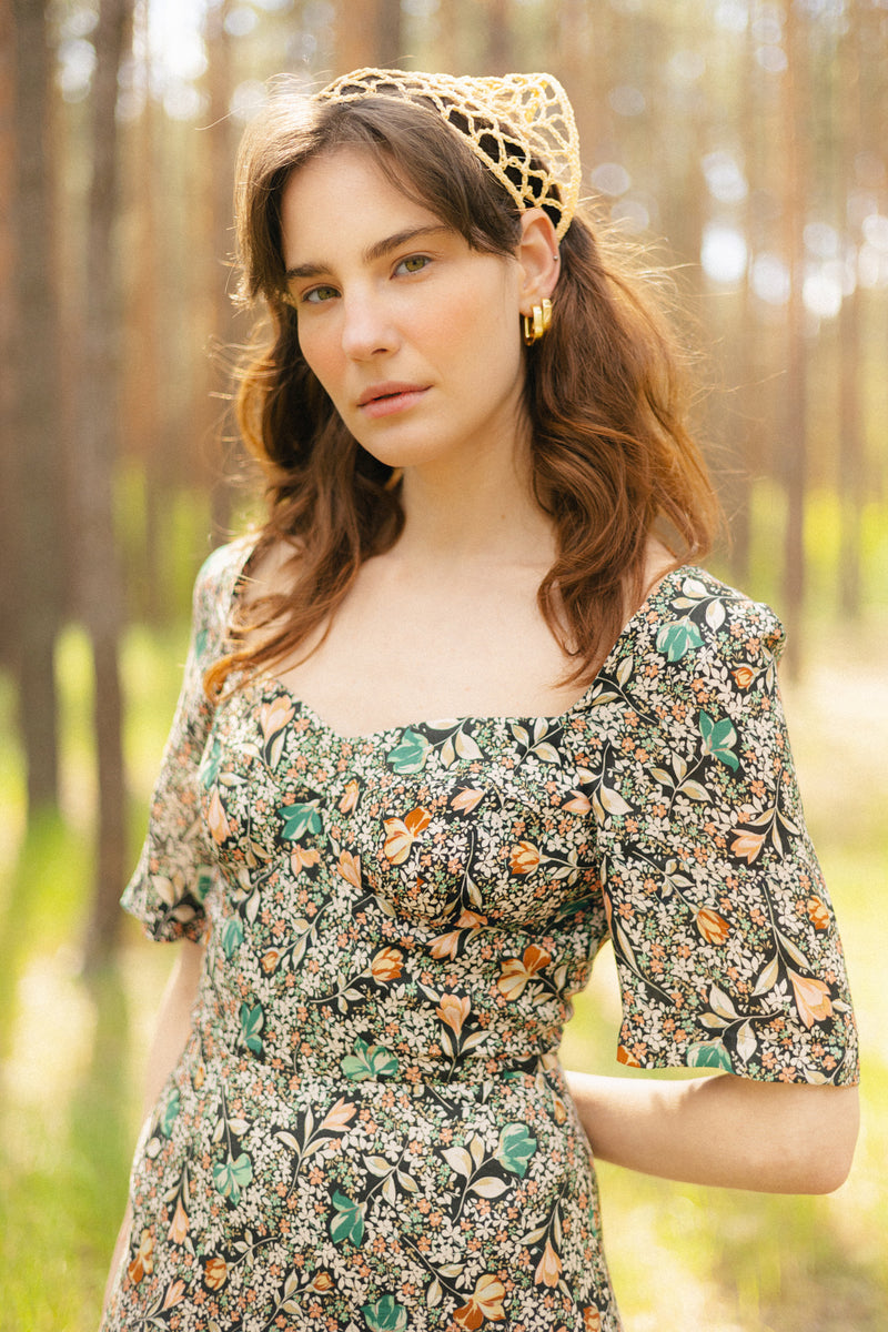 Floral dress green