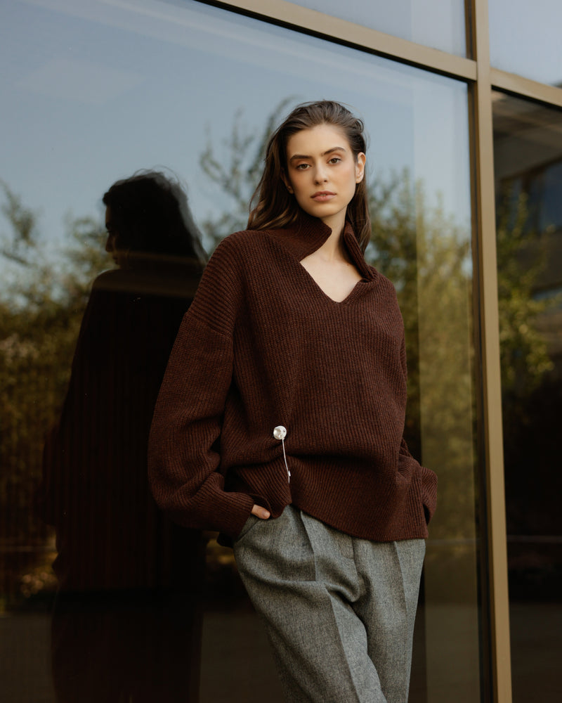 Wool sweater brown