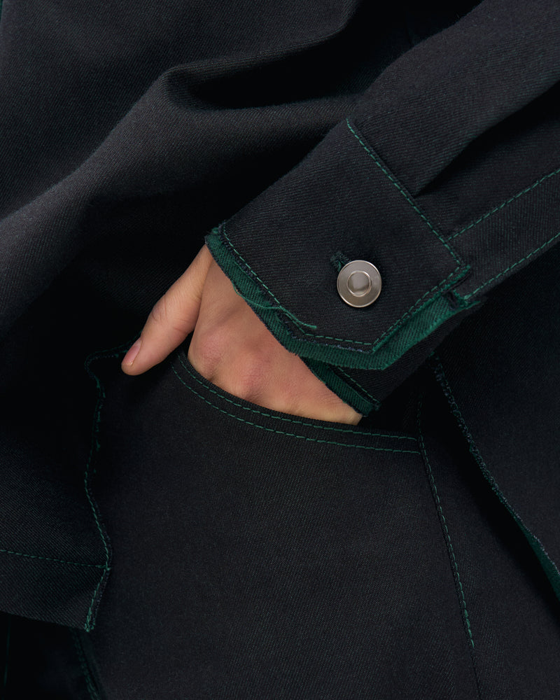 Oversized Denim Shirt - Green