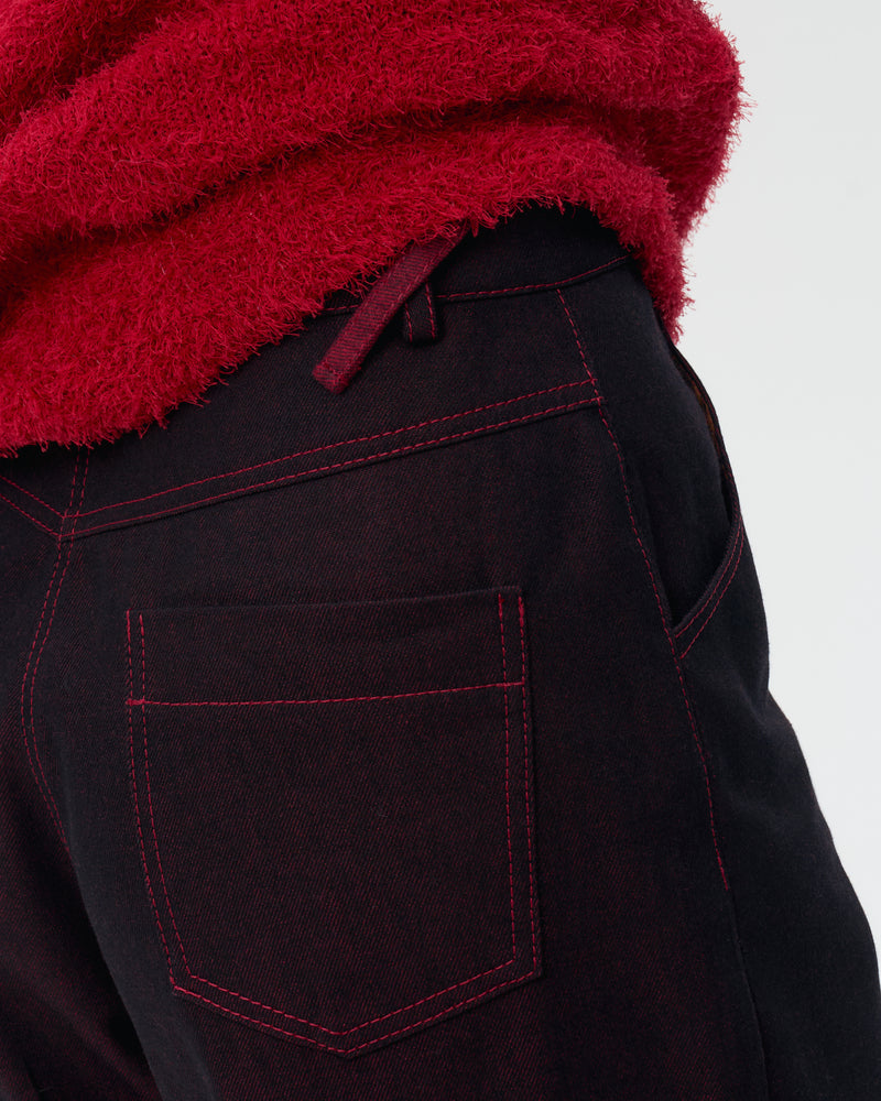Turn Up Twisted Jeans - Red