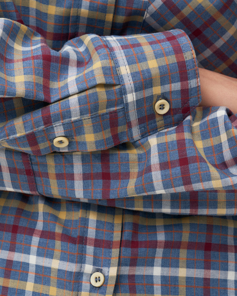 Oversized Plaid Shirt - Grey