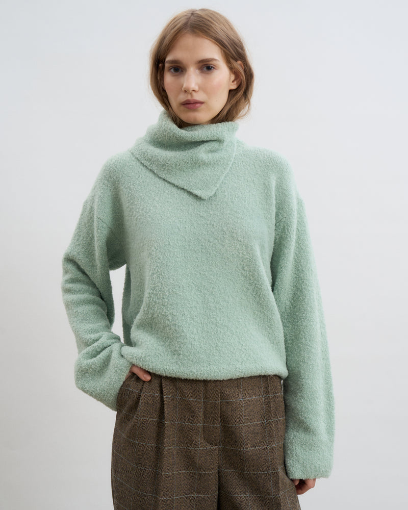 Baby Alpaca-Merino Wool Blend Sweater - Mint