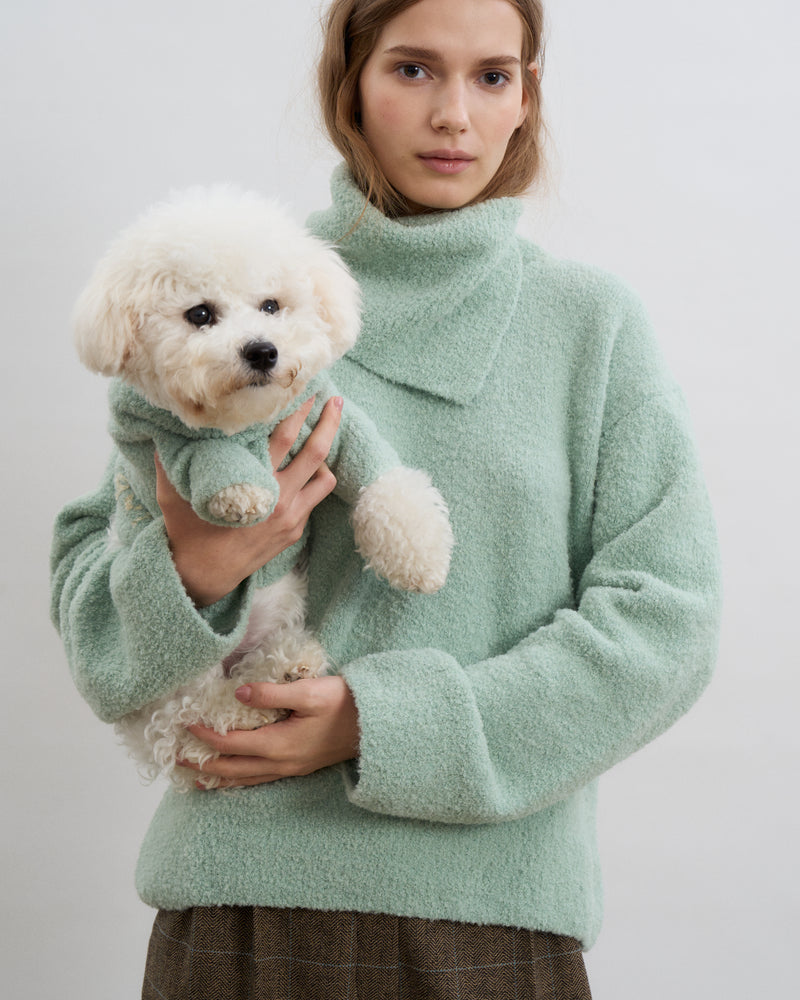 Baby Alpaca-Merino Wool Blend Sweater - Mint