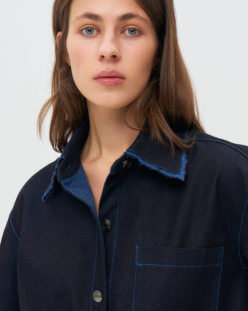 Oversized Denim Shirt - Blue