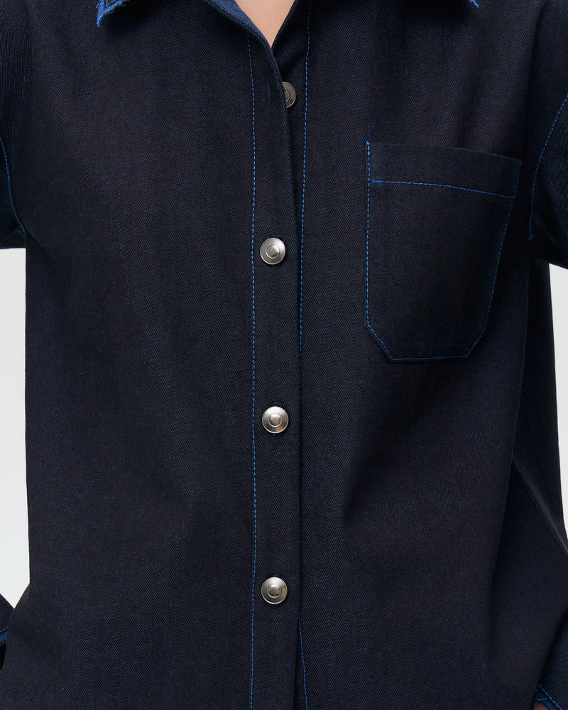 Oversized Denim Shirt - Blue