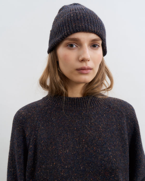 Alpaca-Merino Wool Blend Beanie - Brown