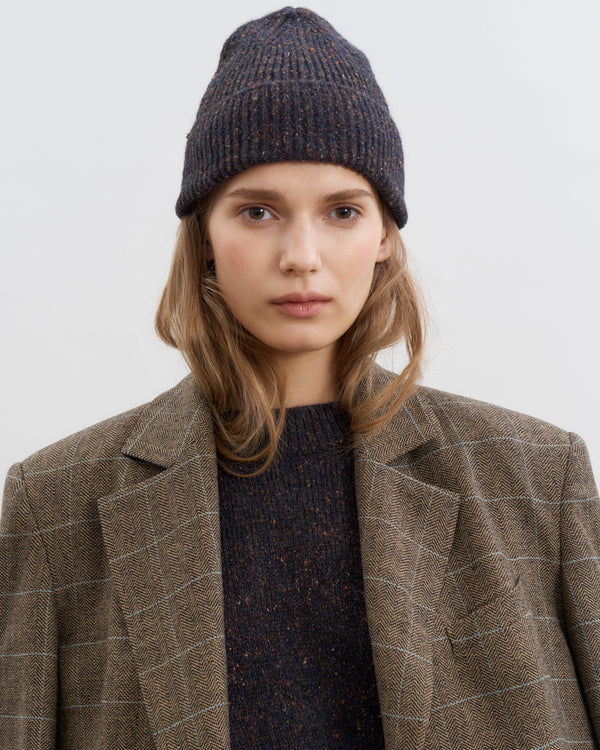 Alpaca-Merino Wool Blend Beanie - Brown