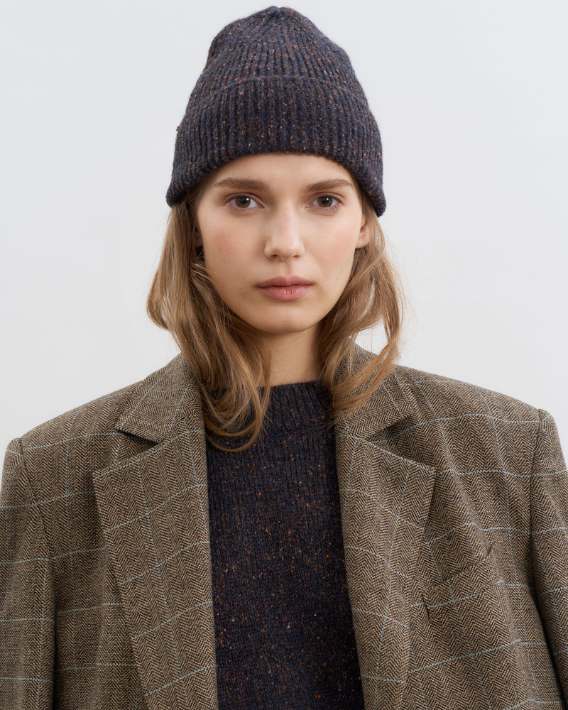 Alpaca-Merino Wool Blend Beanie - Brown