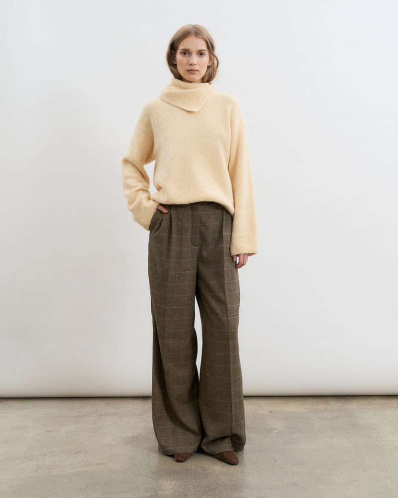 Wide-leg Trousers - Brown