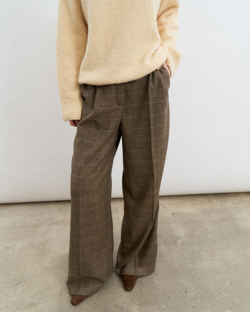 Wide-leg Trousers - Brown