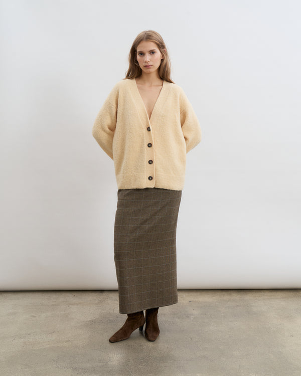 Baby Alpaca-Merino Wool Blend Cardigan - Butter Yellow