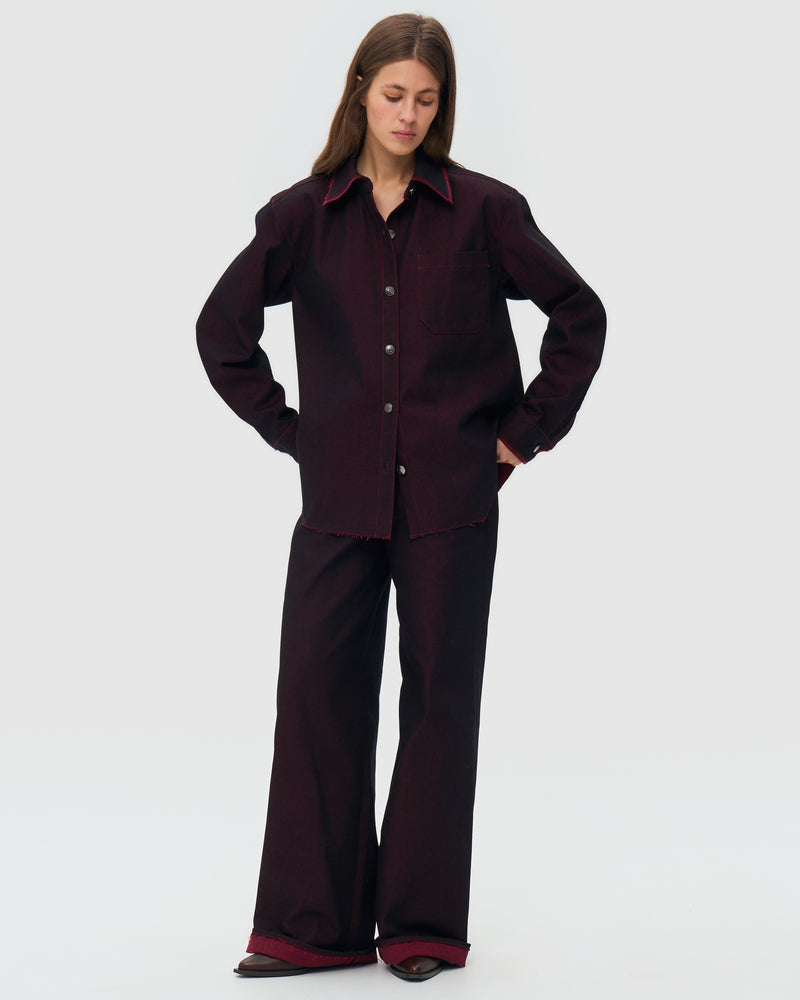 Turn Up Twisted Jeans - Red