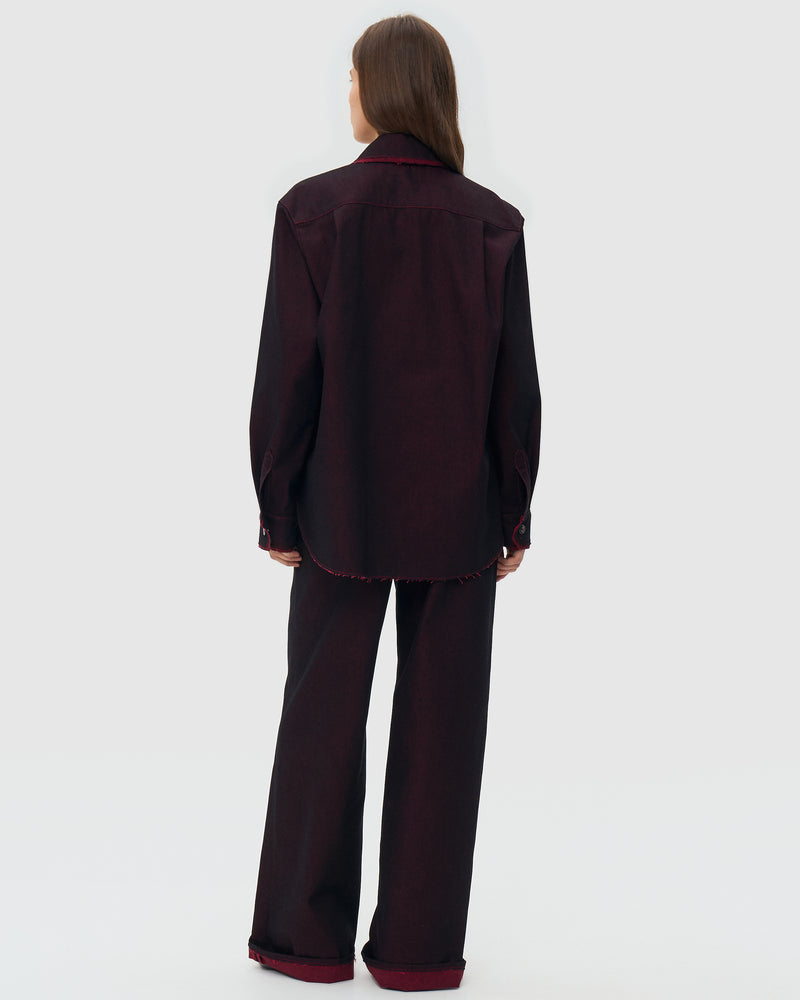 Turn Up Twisted Jeans - Red