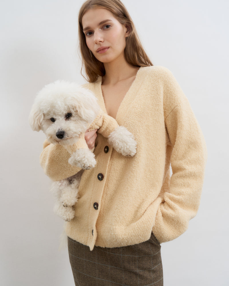 Baby Alpaca-Merino Wool Blend Cardigan - Butter Yellow