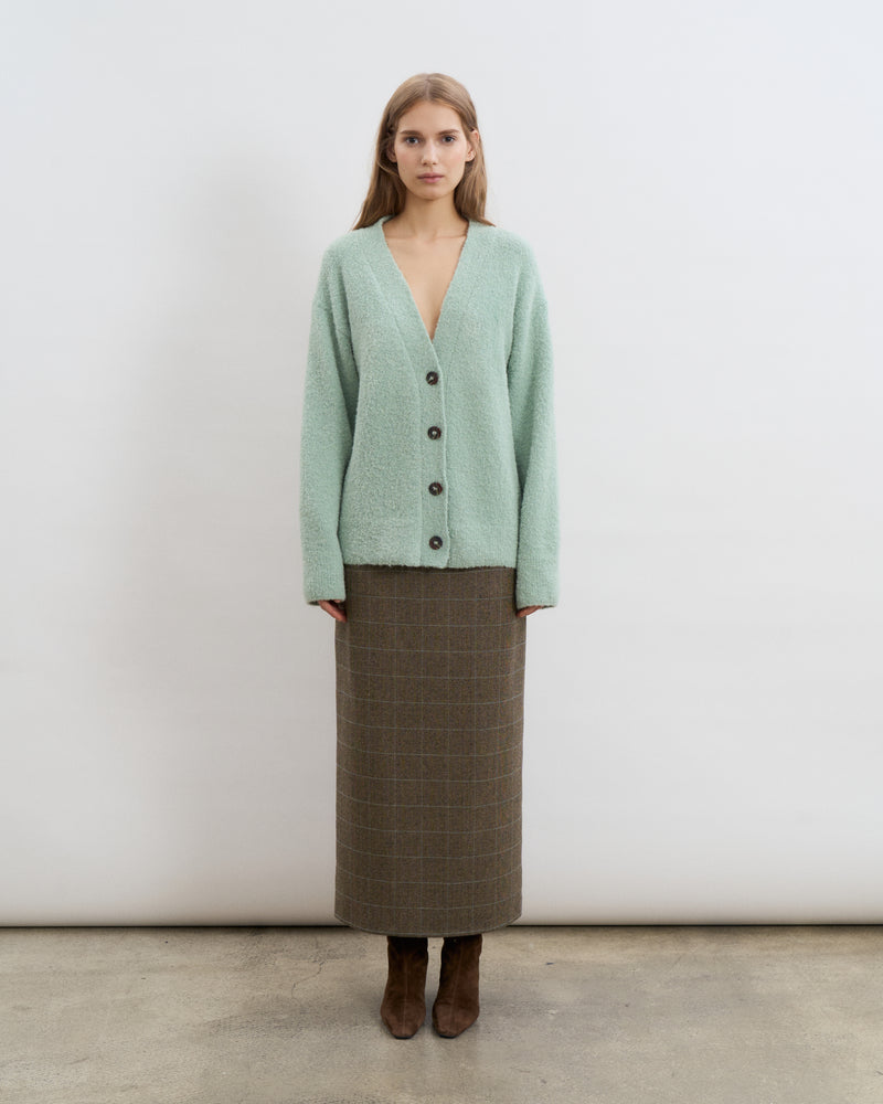 Baby Alpaca-Merino Wool Blend Cardigan - Mint