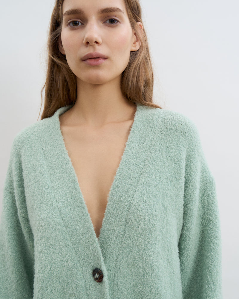 Baby Alpaca-Merino Wool Blend Cardigan - Mint