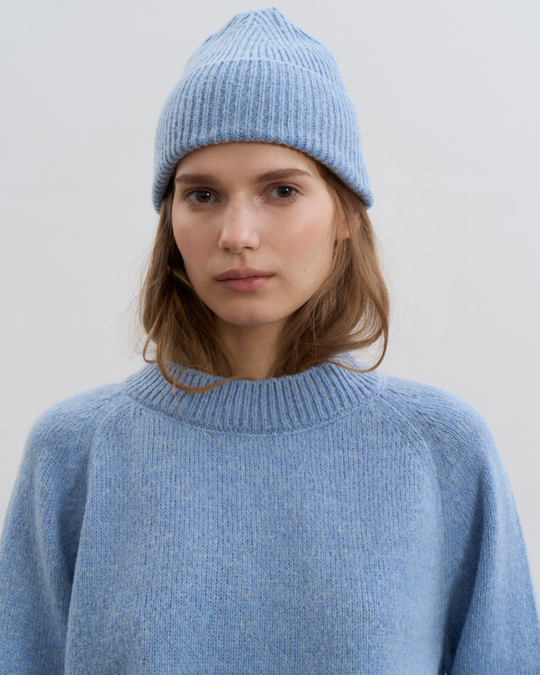 Merino Wool Beanie - Blue