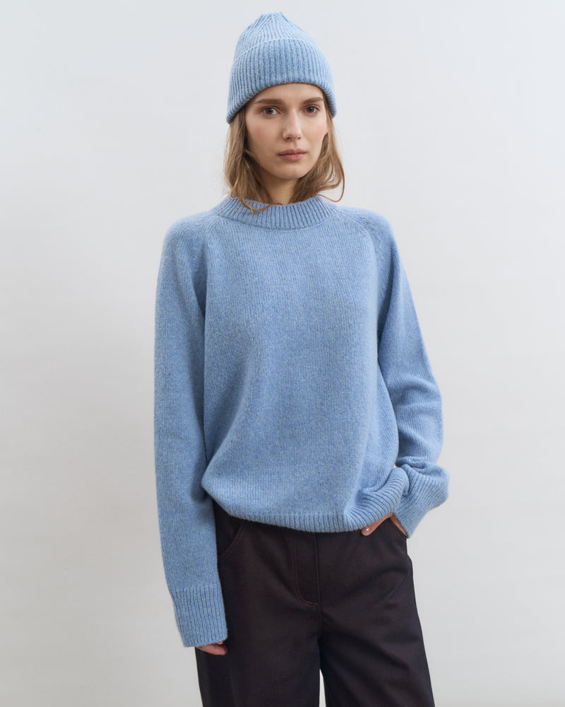 Merino Wool Beanie - Blue