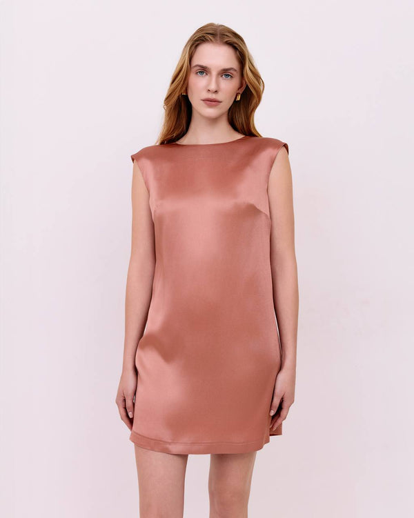 Mini dress with ties - Dusty Rose