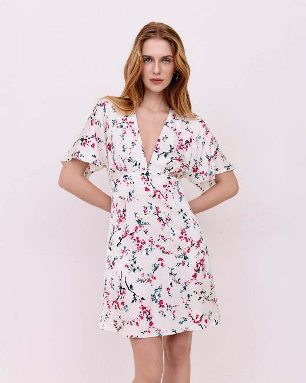 Mini dress with ties - Dusty Rose