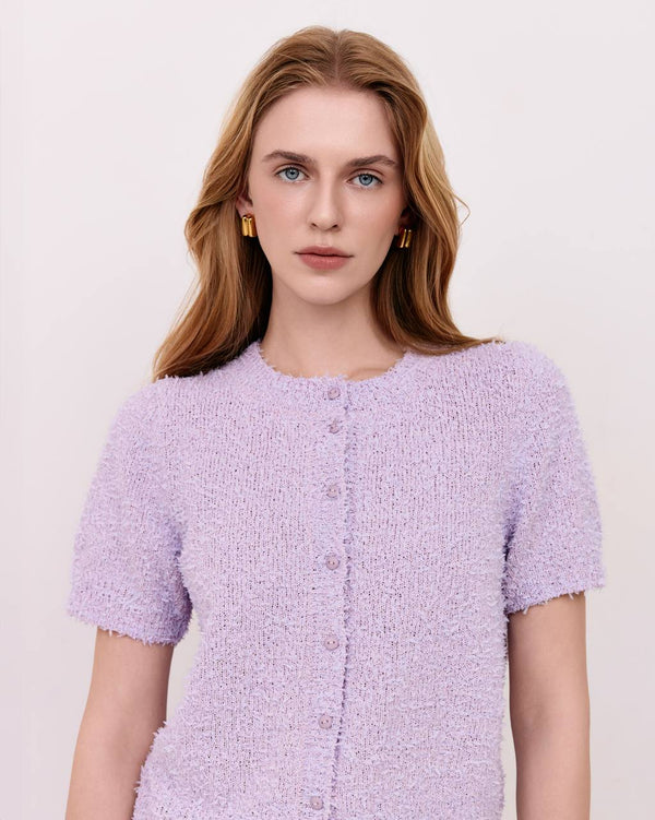 Cotton cardigan - Pastel Lilac