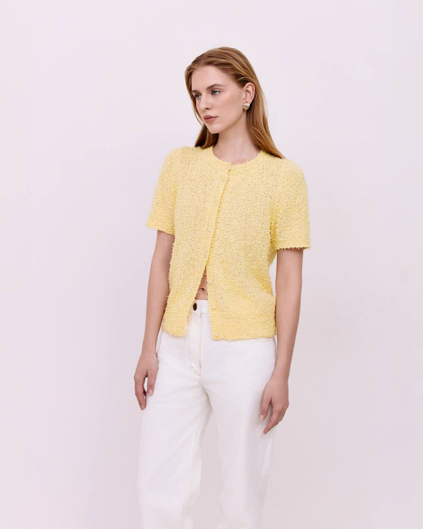 Cotton cardigan - Lemon