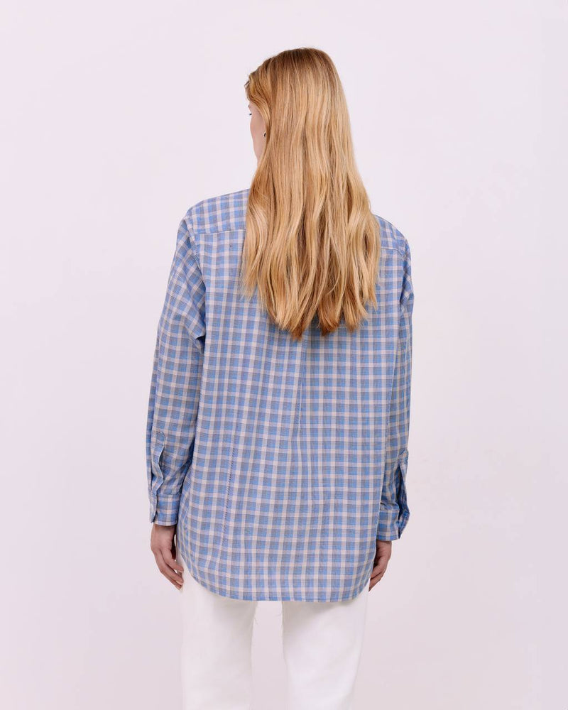 Plaid shirt - Blue-beige