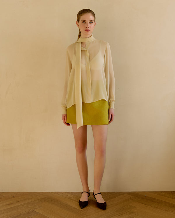 Silk chiffon shirt - Beige