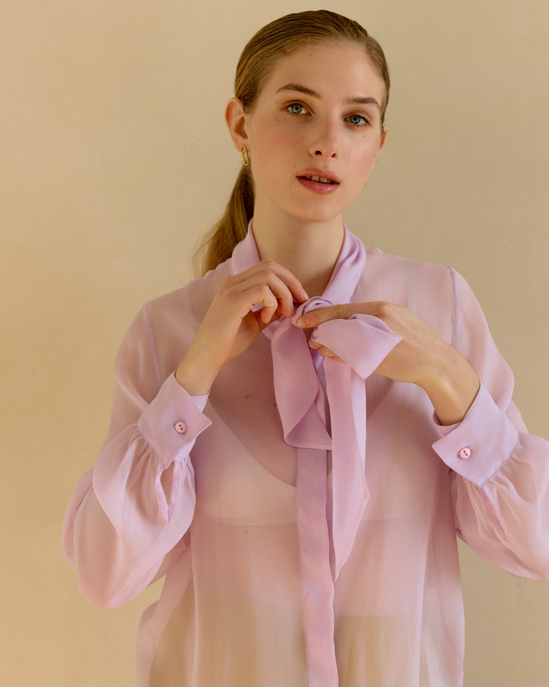 Silk chiffon shirt - Pale Purple